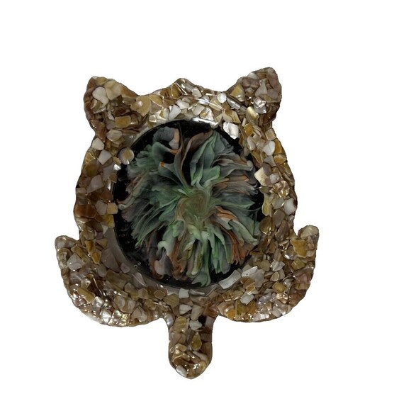 Epoxy Resin Turtle Jewelry Or Trinket Holder With Shells And  Bloom In Center - Picture 7 of 14